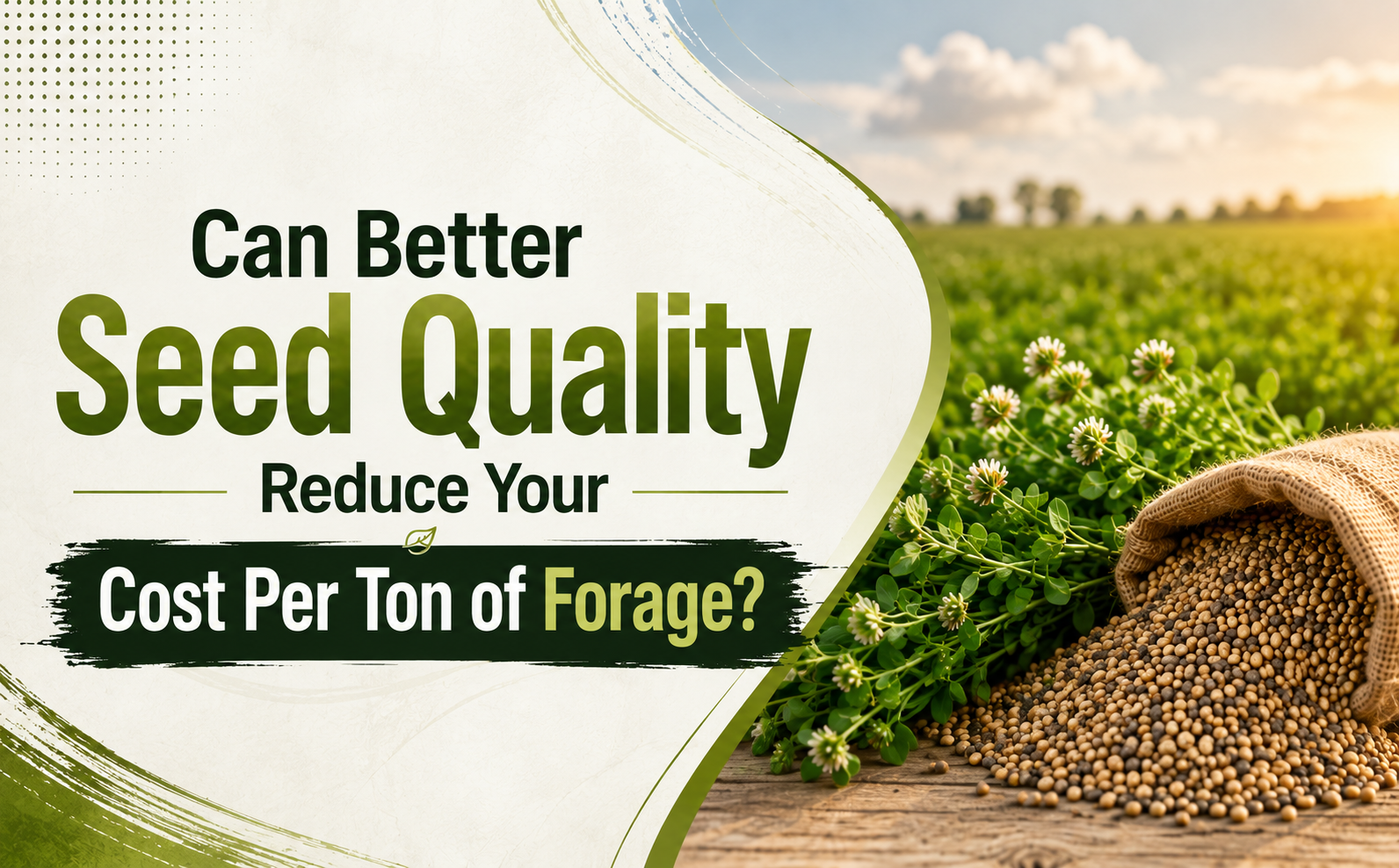 Can Better Seed Quality Reduce Your Cost Per Ton of Forage?